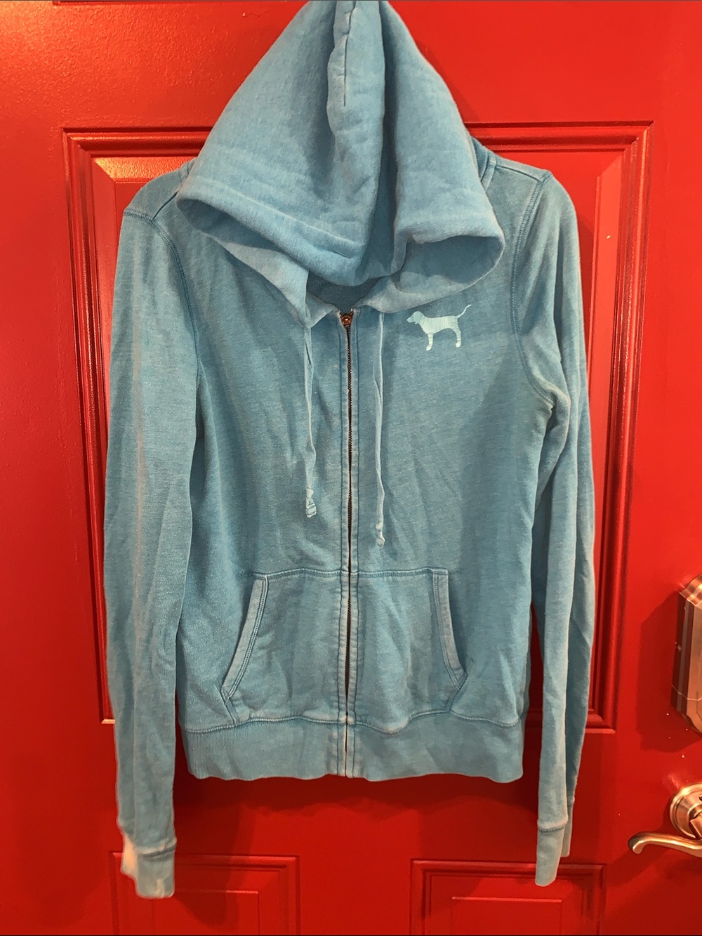 Victoria's Secret PINK Teal Blue Zip-Up Hoodie
